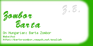 zombor barta business card